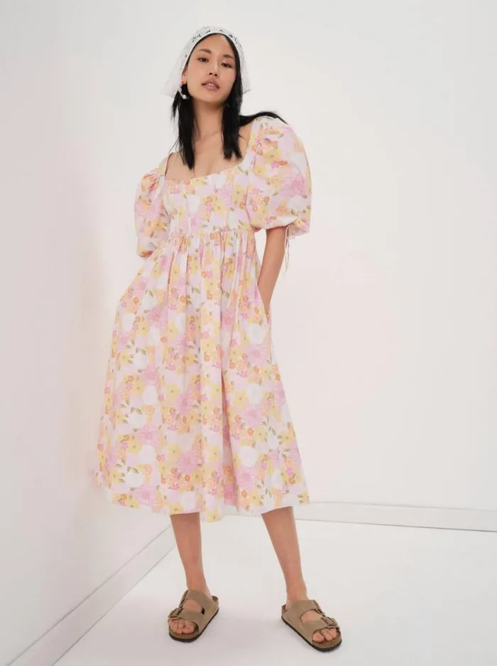 For Love and Lemons Dresses Carrie Midi Dress Pink 8211 Women