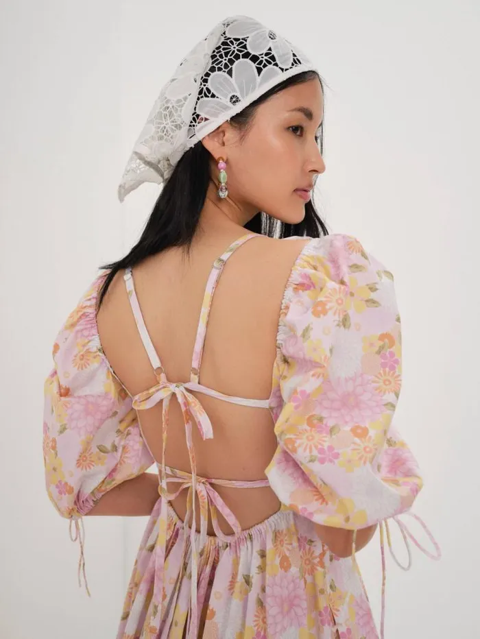 For Love and Lemons Dresses Carrie Midi Dress Pink 8211 Women For Love and Lemons Dresses Carrie Midi Dress Pink 8211 Women