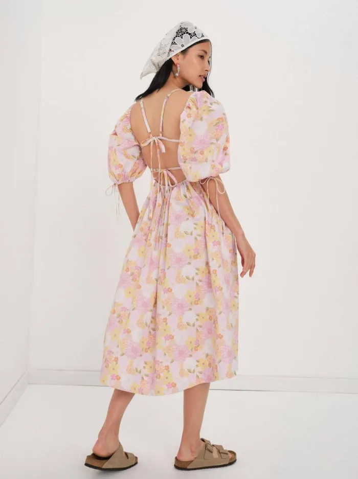 For Love and Lemons Dresses Carrie Midi Dress Pink 8211 Women For Love and Lemons Dresses Carrie Midi Dress Pink 8211 Women