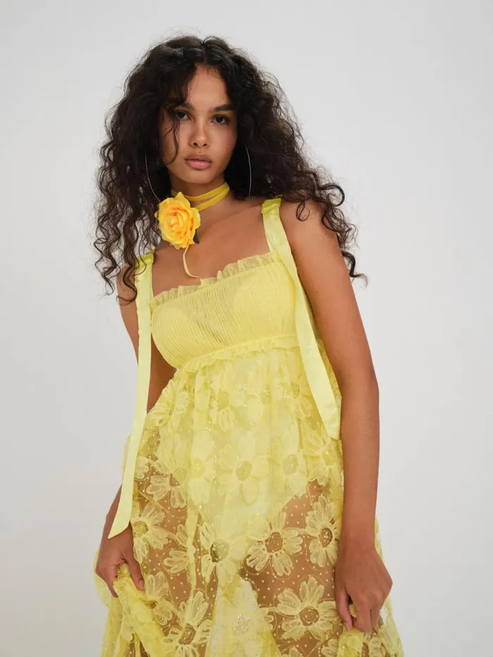 For Love and Lemons Dresses Emma Maxi Dress Yellow 8211 Women For Love and Lemons Dresses Emma Maxi Dress Yellow 8211 Women