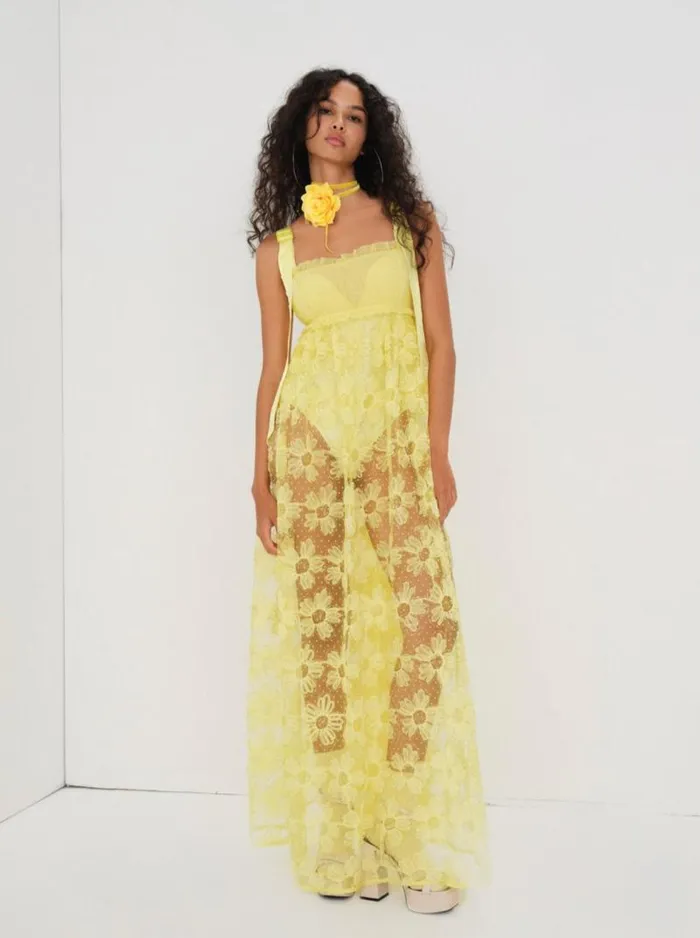 For Love and Lemons Dresses Emma Maxi Dress Yellow 8211 Women For Love and Lemons Dresses Emma Maxi Dress Yellow 8211 Women
