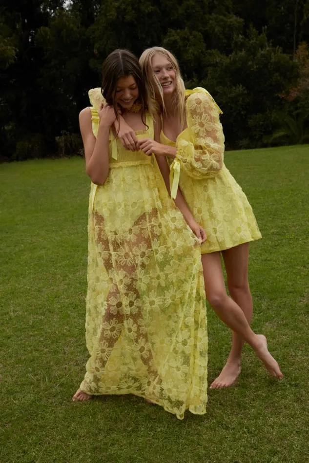 For Love and Lemons Dresses Emma Maxi Dress Yellow 8211 Women For Love and Lemons Dresses Emma Maxi Dress Yellow 8211 Women