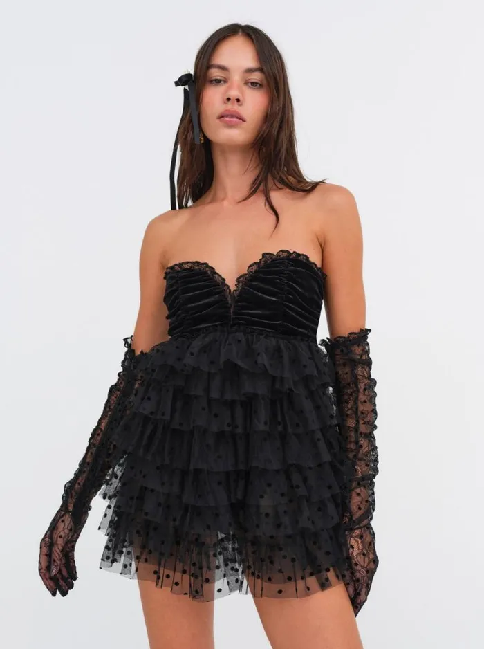 For Love and Lemons Dresses Jourdan Off The Shoulder Mini Dress Black 8211 Women