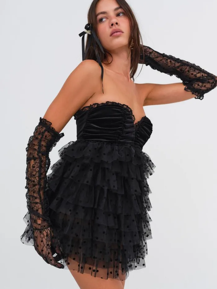 For Love and Lemons Dresses Jourdan Off The Shoulder Mini Dress Black 8211 Women