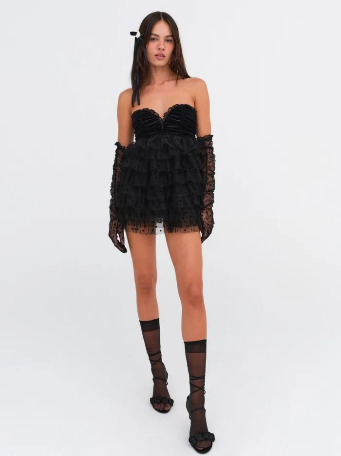 For Love and Lemons Dresses Jourdan Off The Shoulder Mini Dress Black 8211 Women