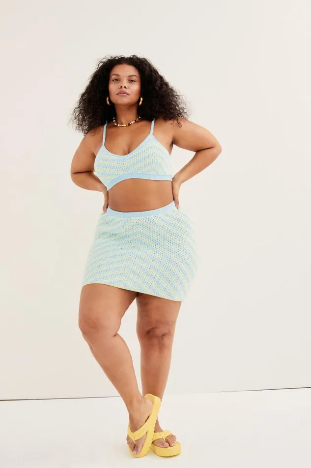 For Love and Lemons Knitwear Corinna Mini Skirt Blue 8211 Women For Love and Lemons Knitwear Corinna Mini Skirt Blue 8211 Women