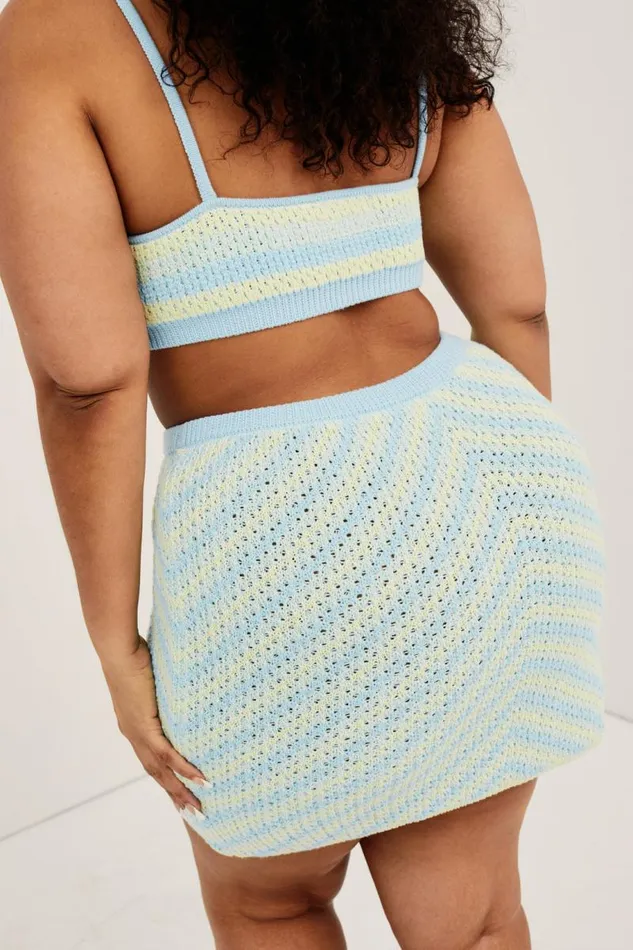 For Love and Lemons Knitwear Corinna Mini Skirt Blue 8211 Women For Love and Lemons Knitwear Corinna Mini Skirt Blue 8211 Women