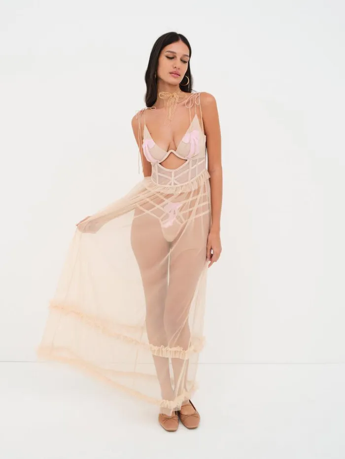 For Love and Lemons Lingerie Akeria Maxi Slip Dress Pink 8211 Women