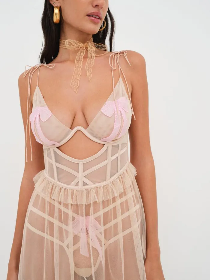 For Love and Lemons Lingerie Akeria Maxi Slip Dress Pink 8211 Women For Love and Lemons Lingerie Akeria Maxi Slip Dress Pink 8211 Women