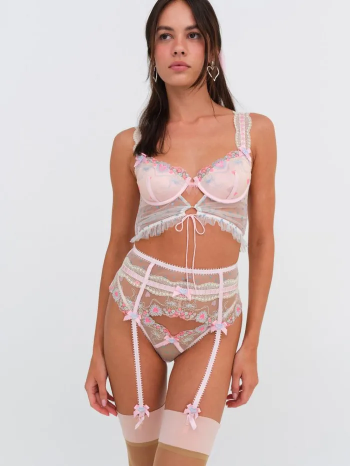 For Love and Lemons Lingerie Gabriella Thong Panty Blue 8211 Women For Love and Lemons Lingerie Gabriella Thong Panty Blue 8211 Women