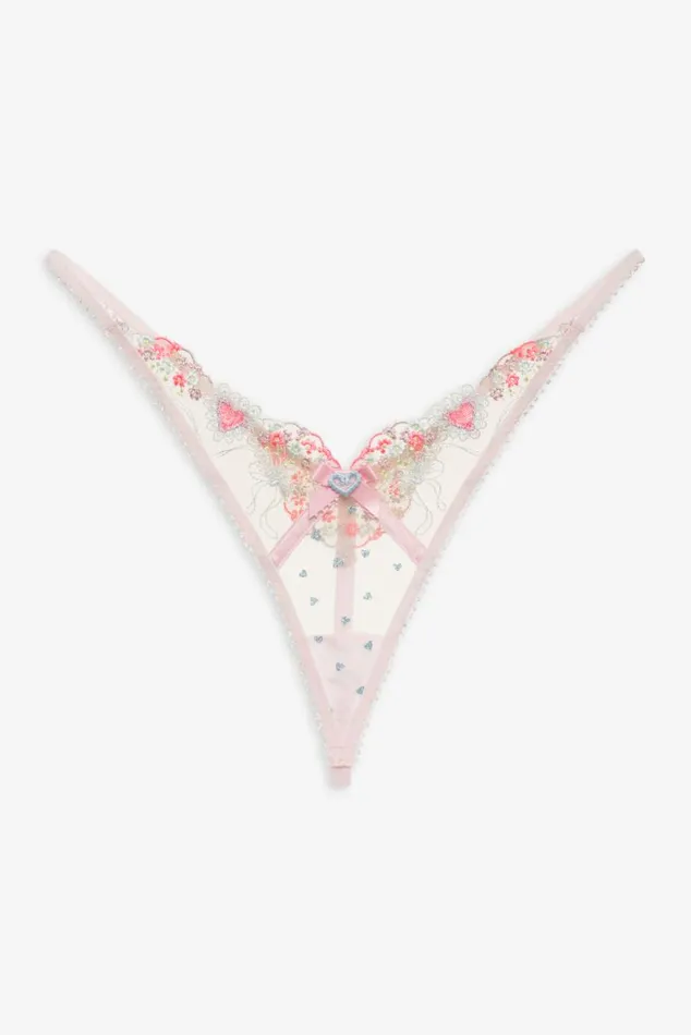 For Love and Lemons Lingerie Gabriella Thong Panty Blue 8211 Women For Love and Lemons Lingerie Gabriella Thong Panty Blue 8211 Women
