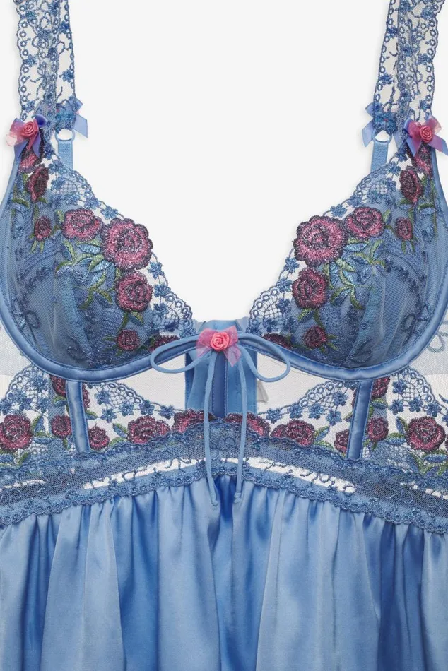 For Love and Lemons Lingerie Katara Slip Dress Blue 8211 Women For Love and Lemons Lingerie Katara Slip Dress Blue 8211 Women