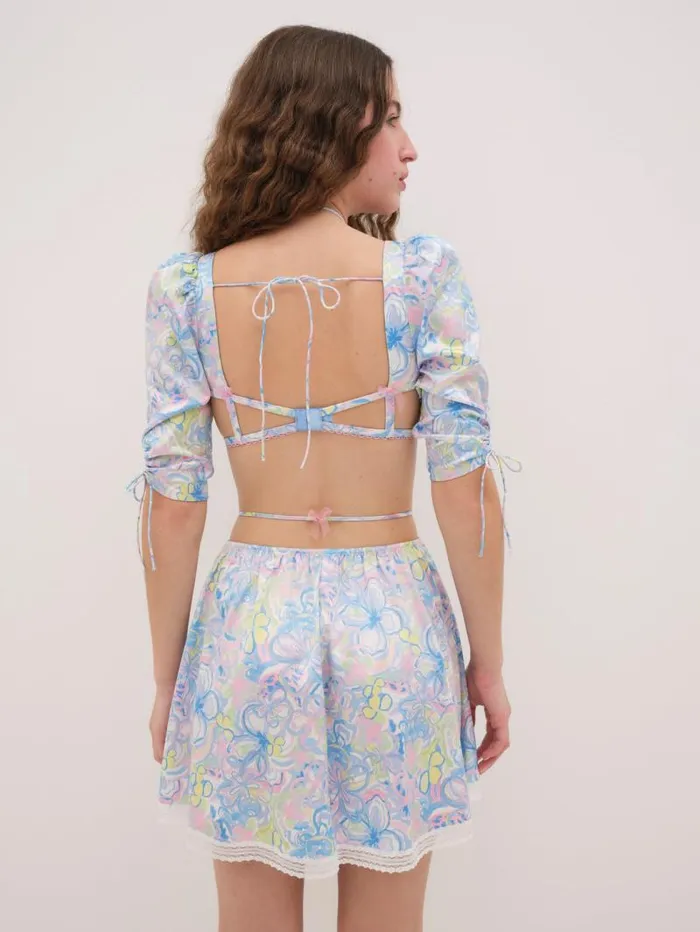 For Love and Lemons Lingerie Midsummer Floral Skirt Blue 8211 Women For Love and Lemons Lingerie Midsummer Floral Skirt Blue 8211 Women