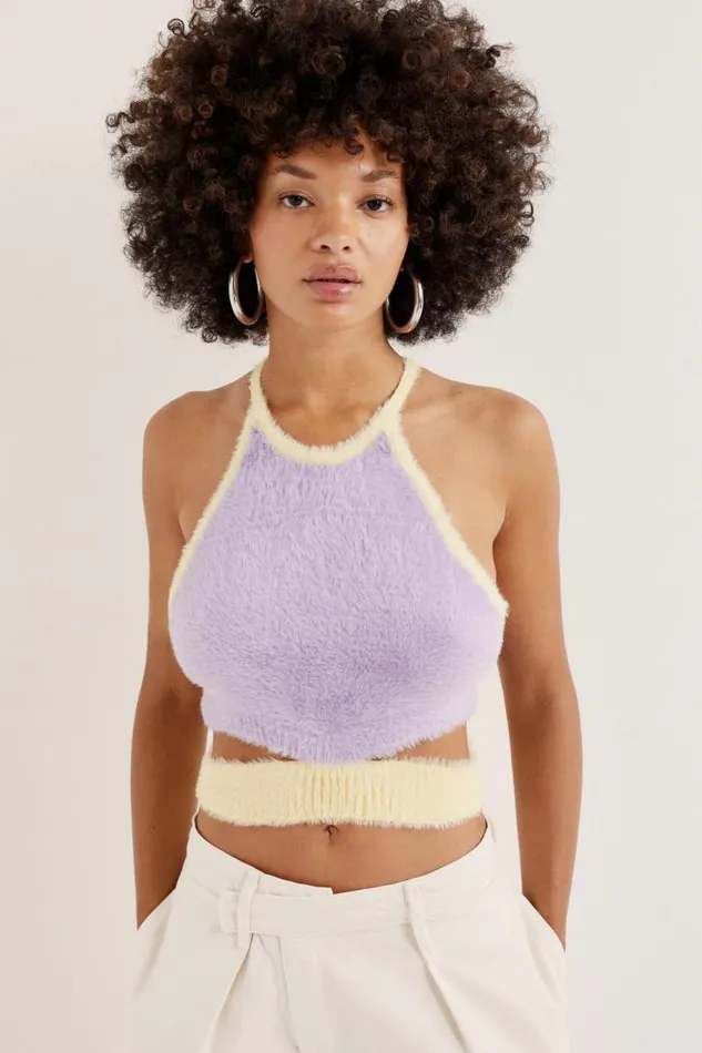 For Love and Lemons Tops Maureen Cut Out Top Purple 8211 Women