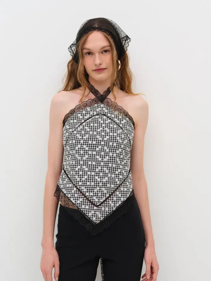For Love and Lemons Tops Mimi Halter Top Black 8211 Women