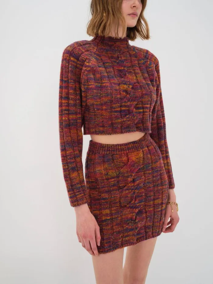 For Love and Lemons Tops Ruby Cropped Turtleneck Brown 8211 Women For Love and Lemons Tops Ruby Cropped Turtleneck Brown 8211 Women