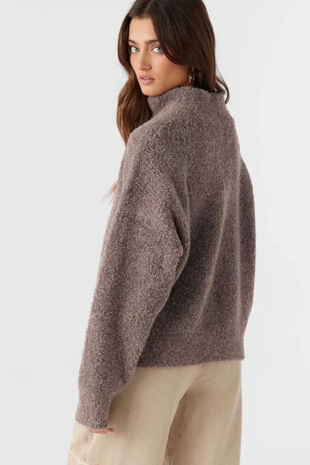 GEORGIANA MOCKNECK HALFZIP SWEATER Deep Taupe Women O039NEILL Clothing