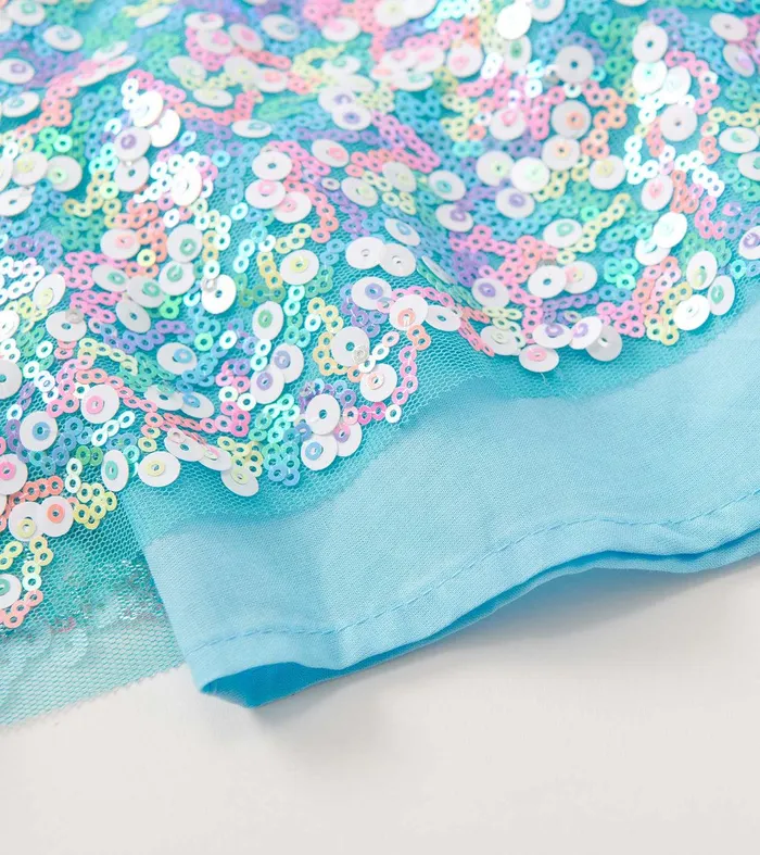 Girls Cami Lace Fuzzy Mixed Sequin Skirt Dress Hatley