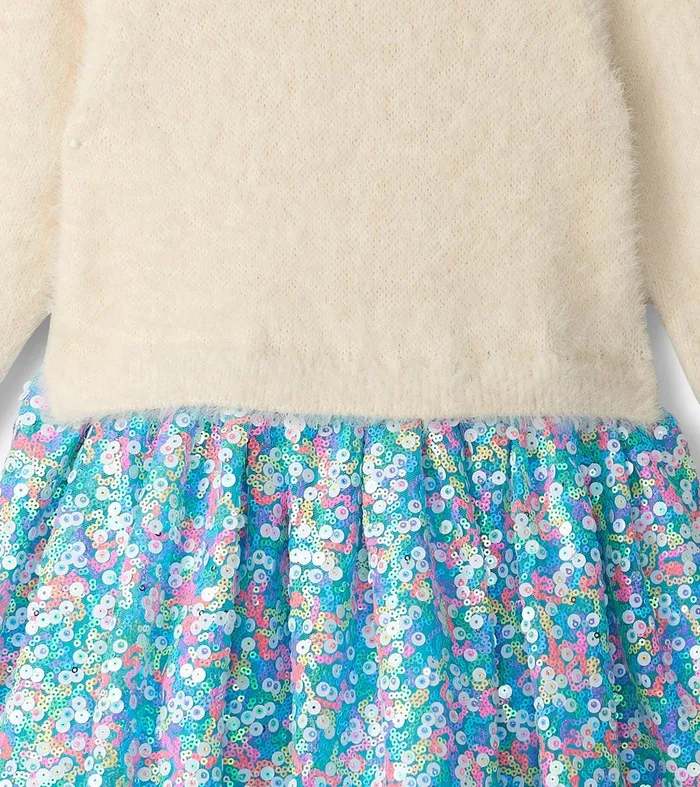 Girls Cami Lace Fuzzy Mixed Sequin Skirt Dress Hatley