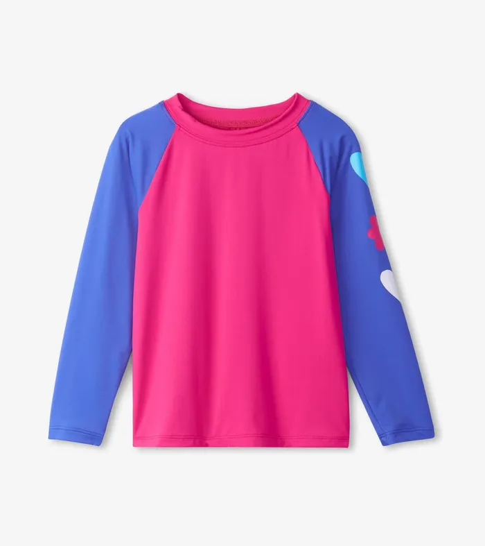 Girls Fuschia Purple Long Sleeve Rashguard Hatley
