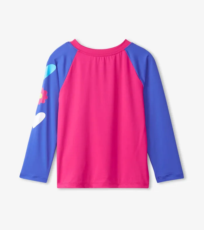 Girls Fuschia Purple Long Sleeve Rashguard Hatley