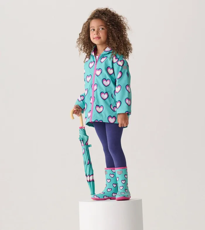 Girls Hearts Packable Rain Boots Hatley