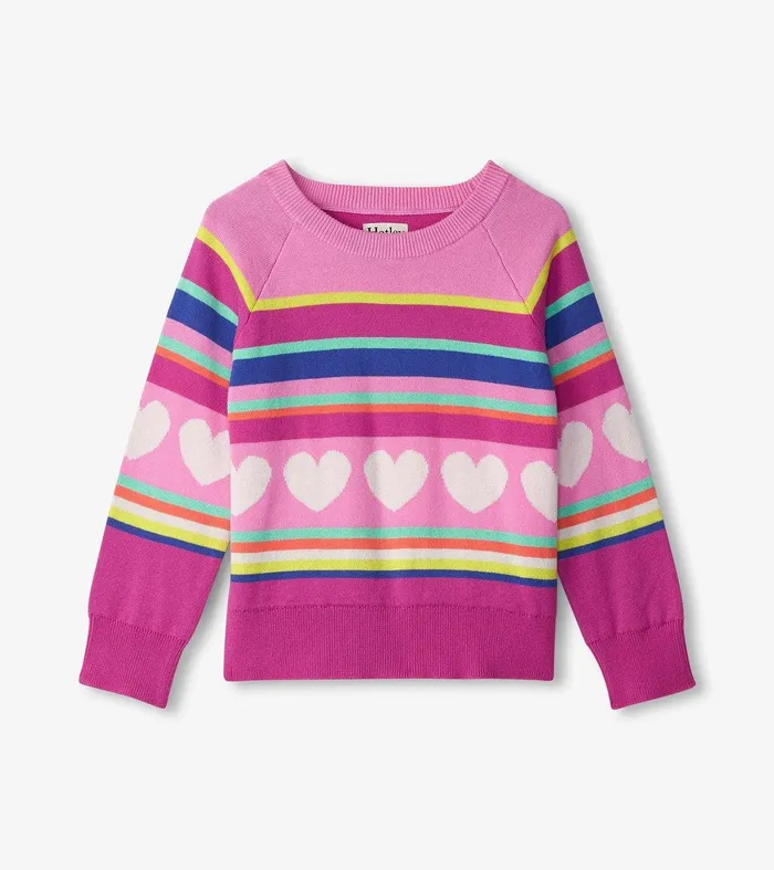 Girls Rainbow Heart Sweater Hatley