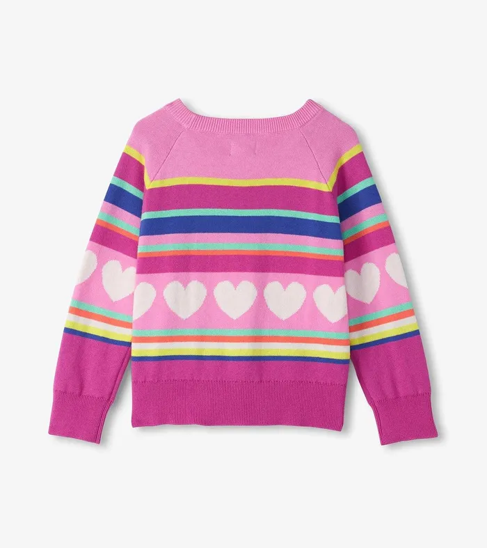 Girls Rainbow Heart Sweater Hatley