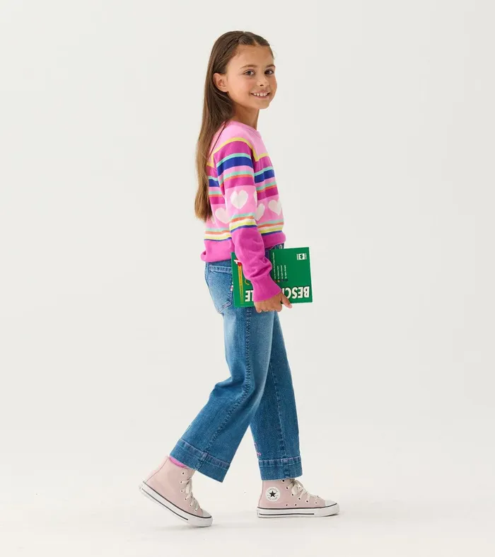 Girls Rainbow Heart Sweater Hatley