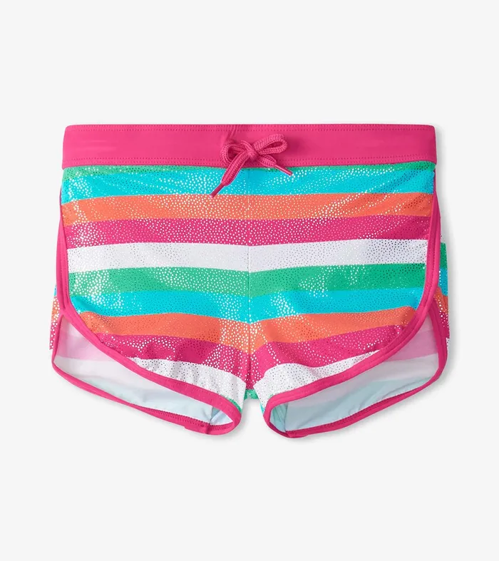 Girls Rainbow Palm Swim Shorts Hatley