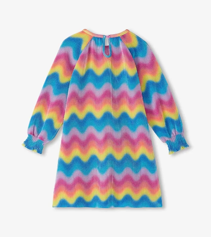 Girls Rainbow Wave Pleated ALine Dress Hatley