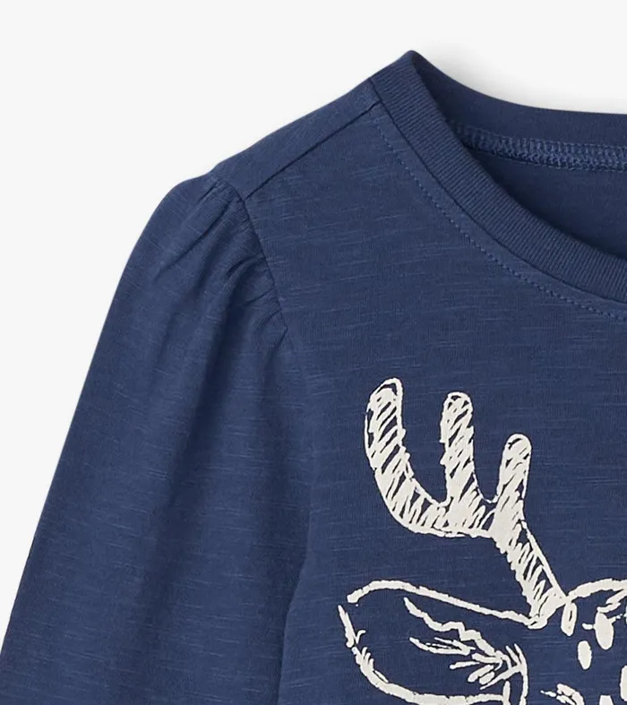 Girls Reindeer Scarf TShirt Hatley
