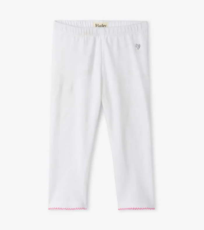 Girls White Summer Capri Leggings Hatley