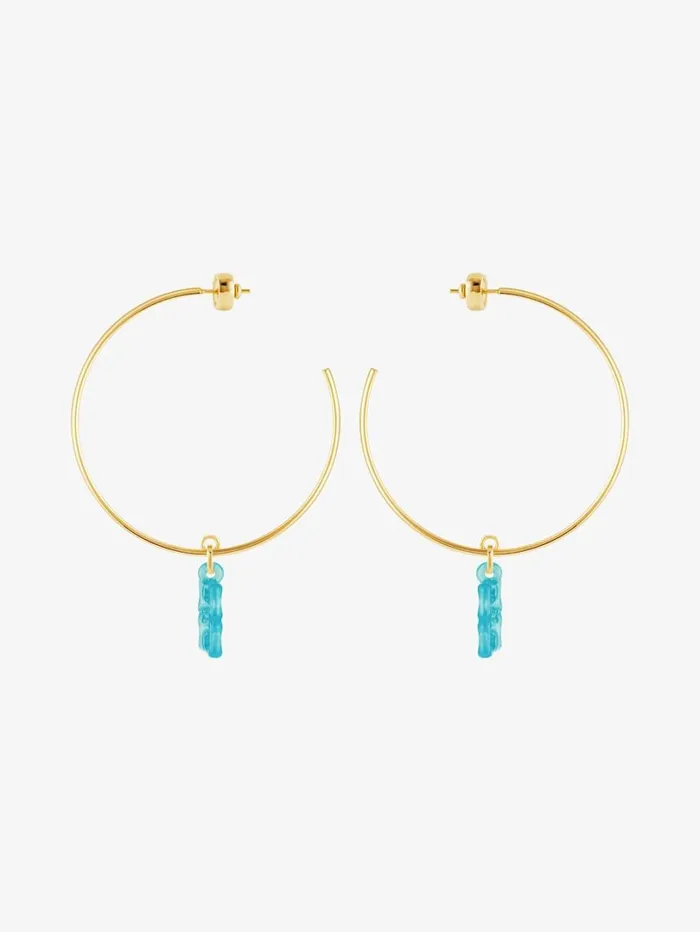 Givenchy 4G Liquid Earrings In Metal And Resin Aqua Green Women Jewelry