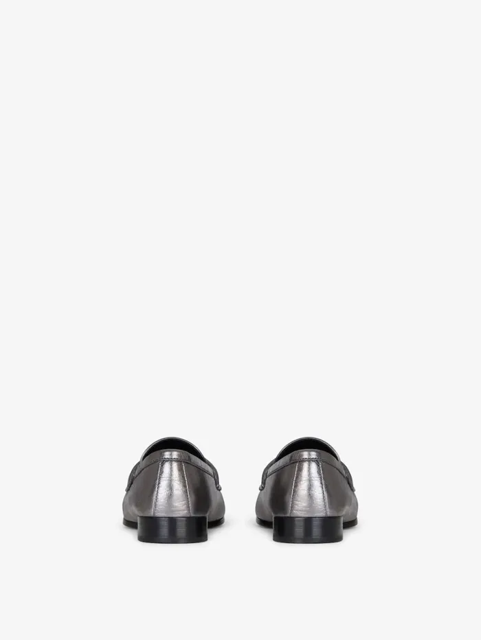 Givenchy 4G Loafers In Laminated Leather Silvery Grey Women Boots and Booties Givenchy 4G Loafers In Laminated Leather Silvery Grey Women Boots and Booties