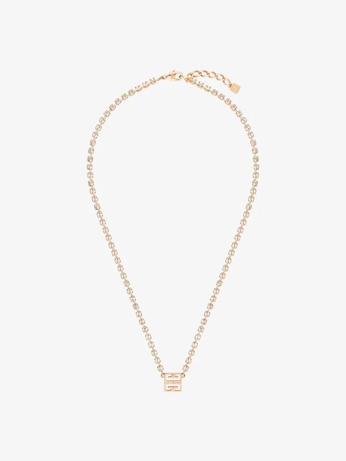 Givenchy 4G Necklace In Metal With Crystals Rose Golden Women Jewelry