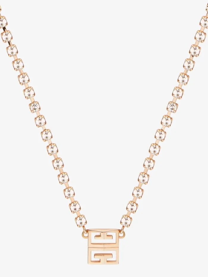 Givenchy 4G Necklace In Metal With Crystals Rose Golden Women Jewelry Givenchy 4G Necklace In Metal With Crystals Rose Golden Women Jewelry