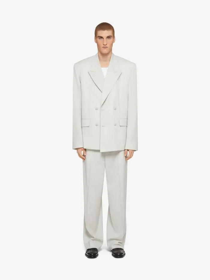 Givenchy Boxy Fit Jacket In Wool Chalk White Men Coats and Jackets