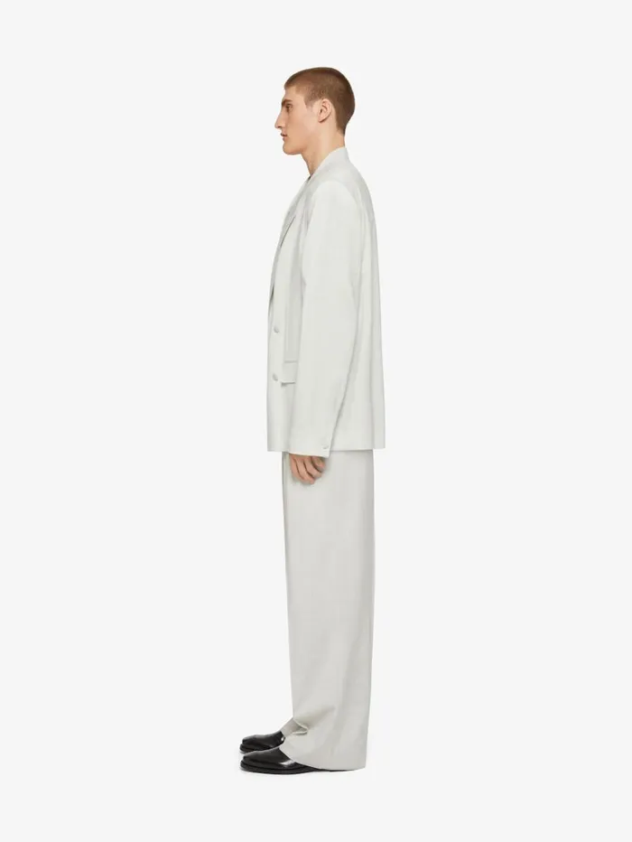 Givenchy Boxy Fit Jacket In Wool Chalk White Men Coats and Jackets