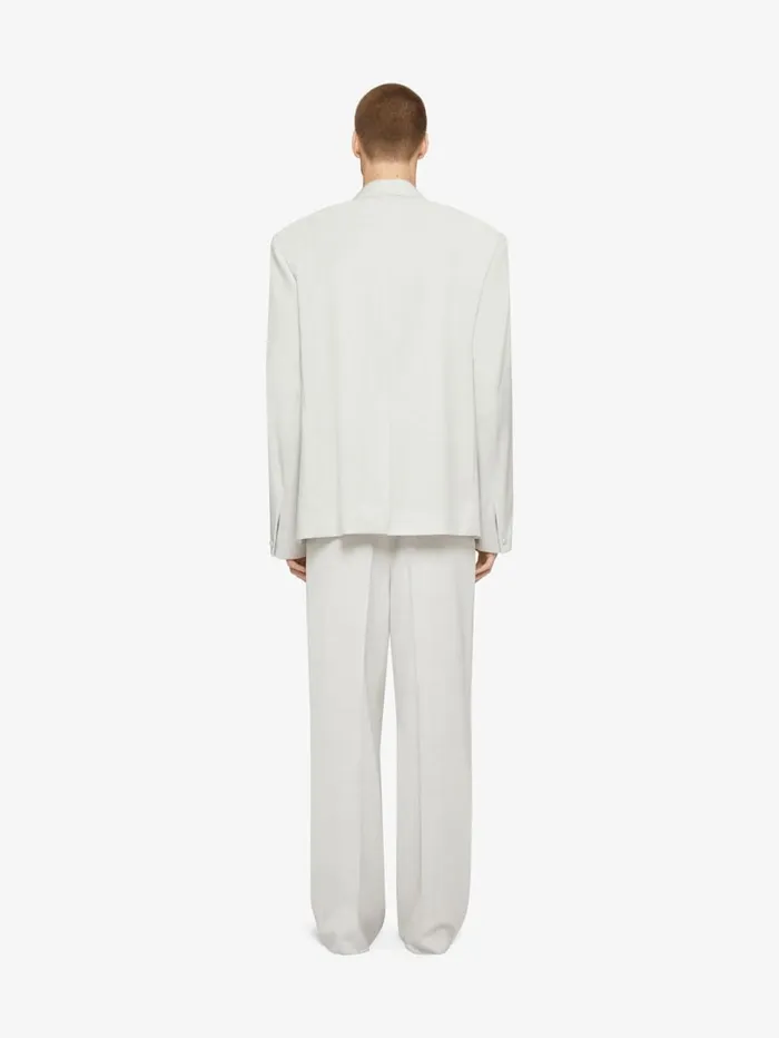 Givenchy Boxy Fit Jacket In Wool Chalk White Men Coats and Jackets
