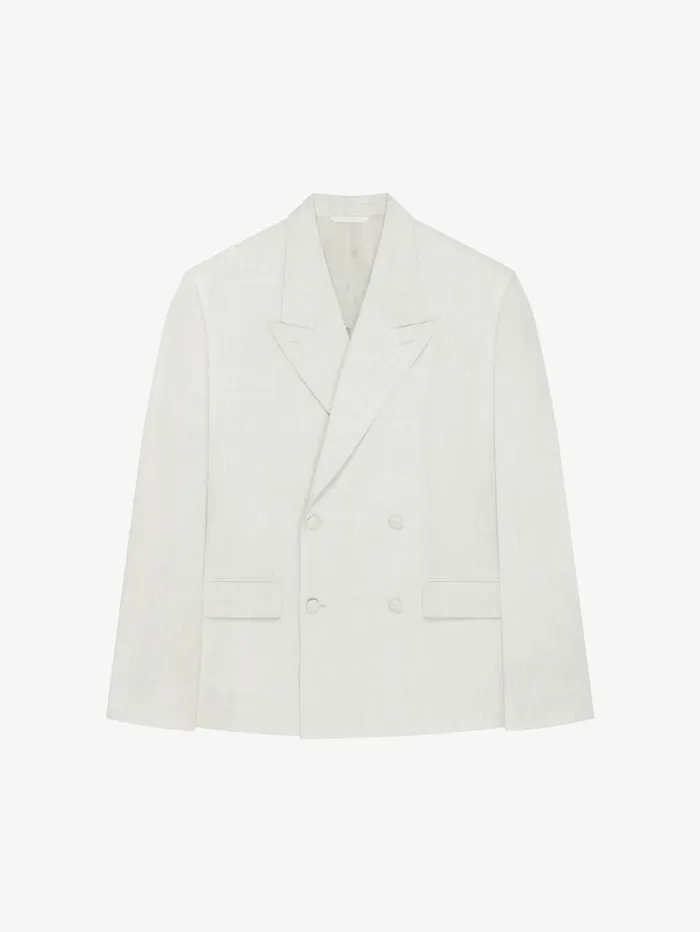 Givenchy Boxy Fit Jacket In Wool Chalk White Men Coats and Jackets