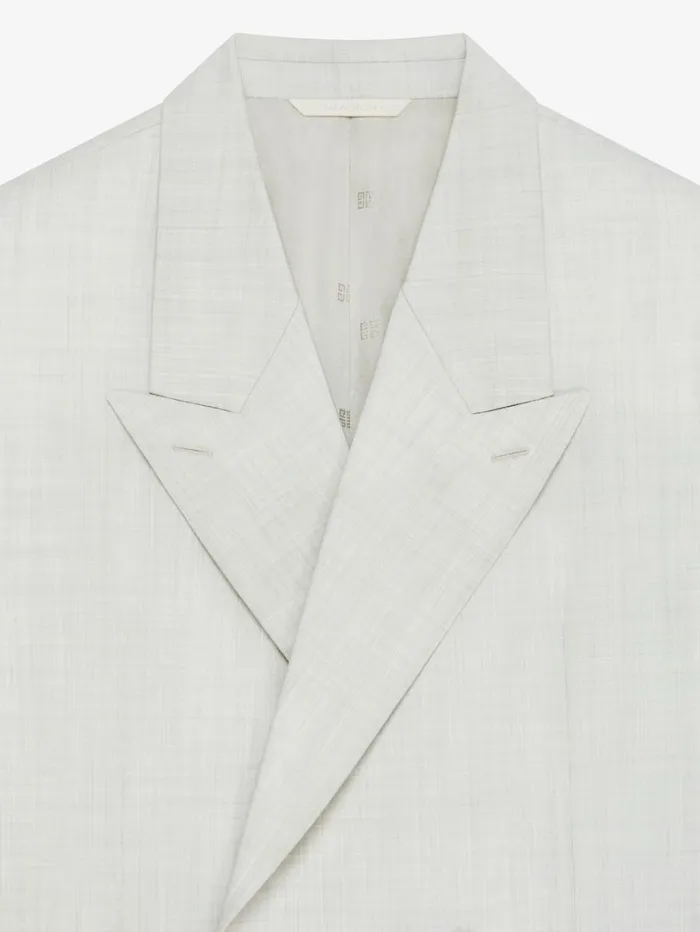 Givenchy Boxy Fit Jacket In Wool Chalk White Men Coats and Jackets