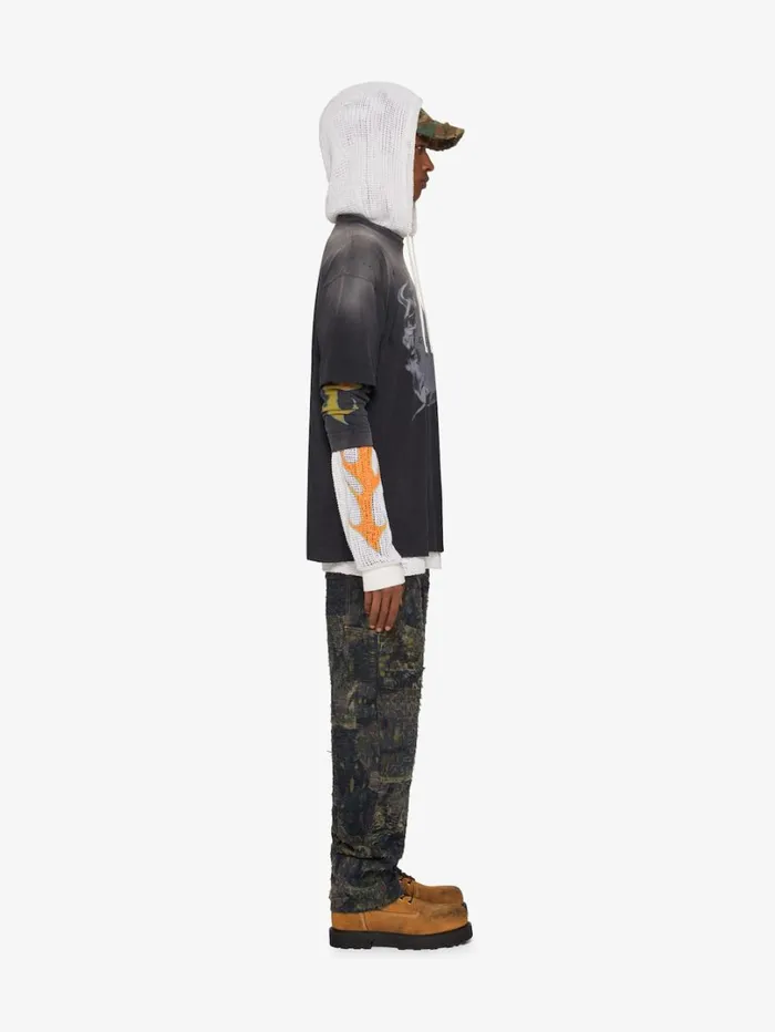 Givenchy Casual Fit Tshirt In Cotton With GIVENCHY Ring Print Black Men TShirts