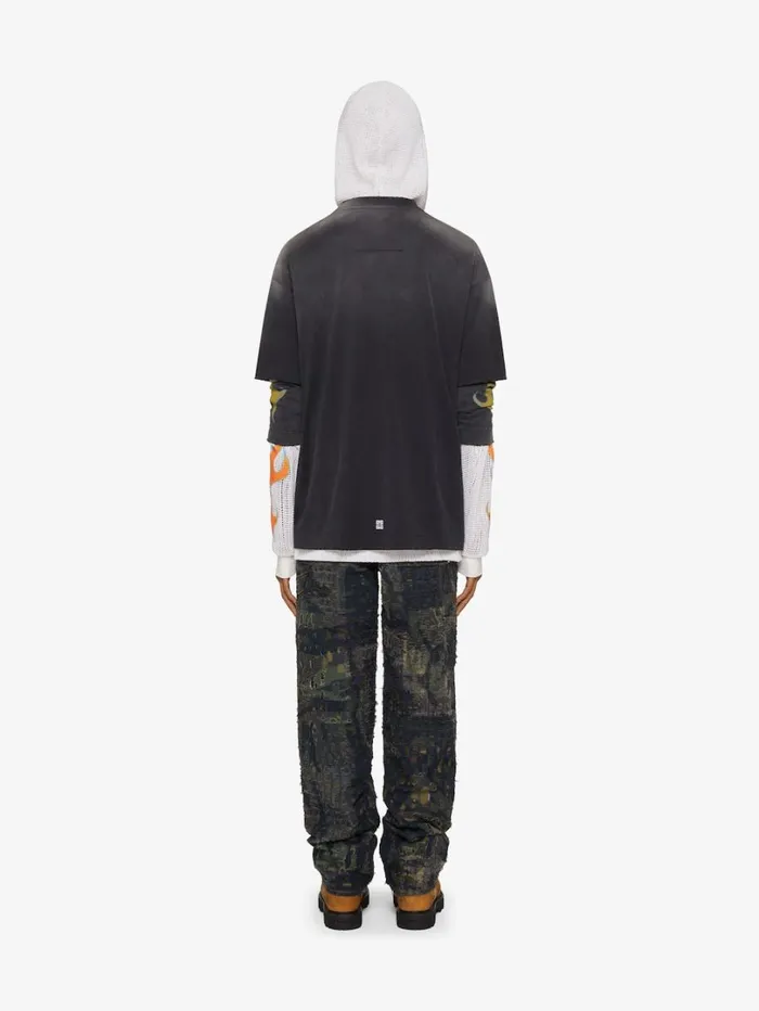 Givenchy Casual Fit Tshirt In Cotton With GIVENCHY Ring Print Black Men TShirts