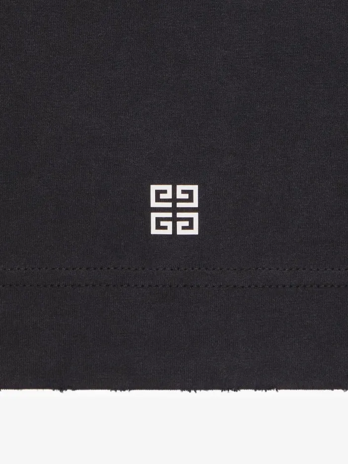 Givenchy Casual Fit Tshirt In Cotton With GIVENCHY Ring Print Black Men TShirts