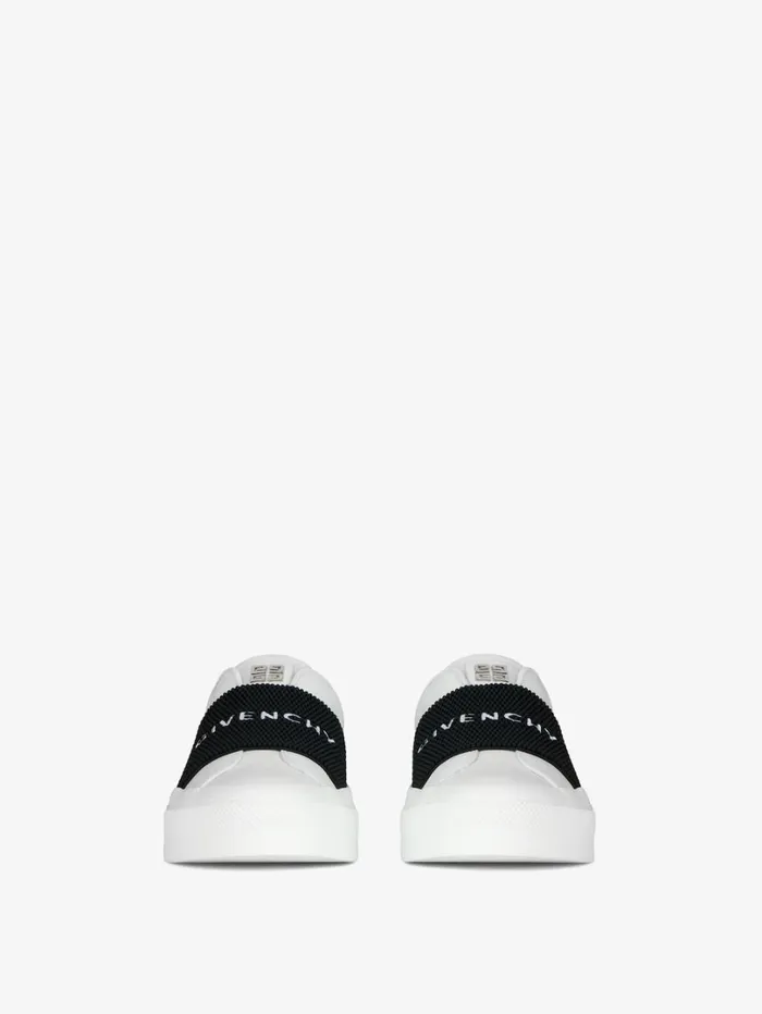 Givenchy City Sport Sneakers In Leather With GIVENCHY Strap Whiteblack Women Sneakers