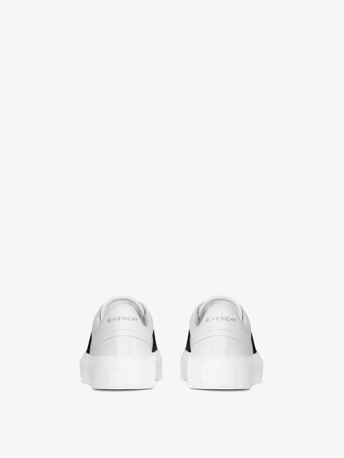 Givenchy City Sport Sneakers In Leather With GIVENCHY Strap Whiteblack Women Sneakers