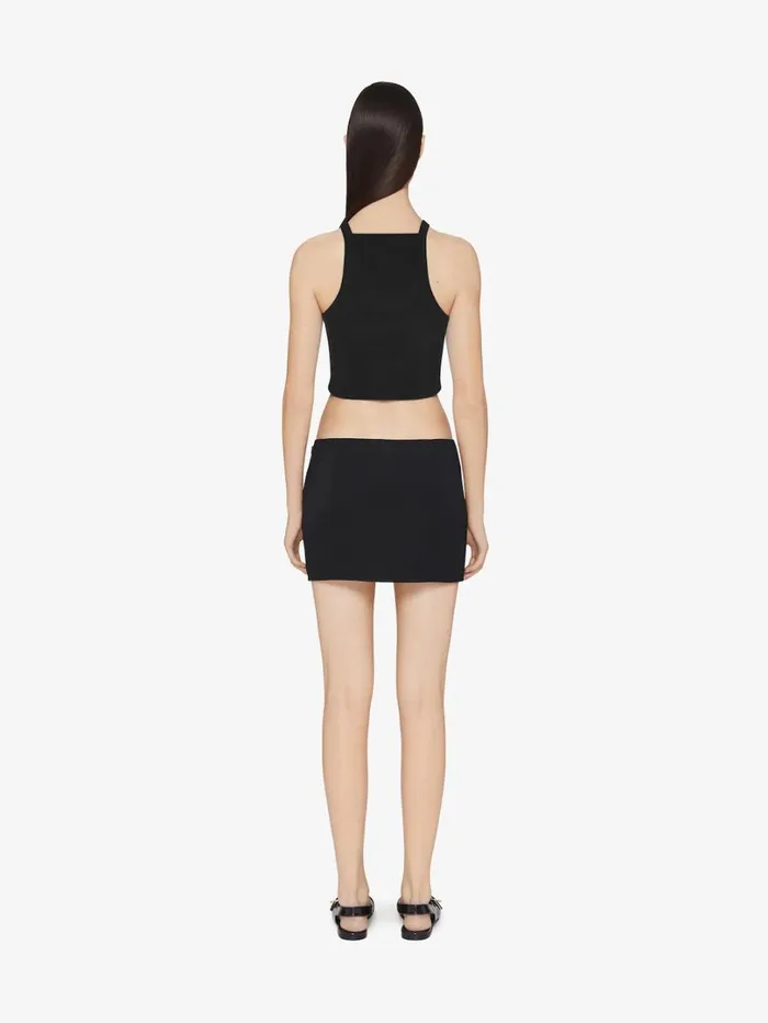 Givenchy Cropped Tank Top In Cotton With 4G Detail Black Women TShirts