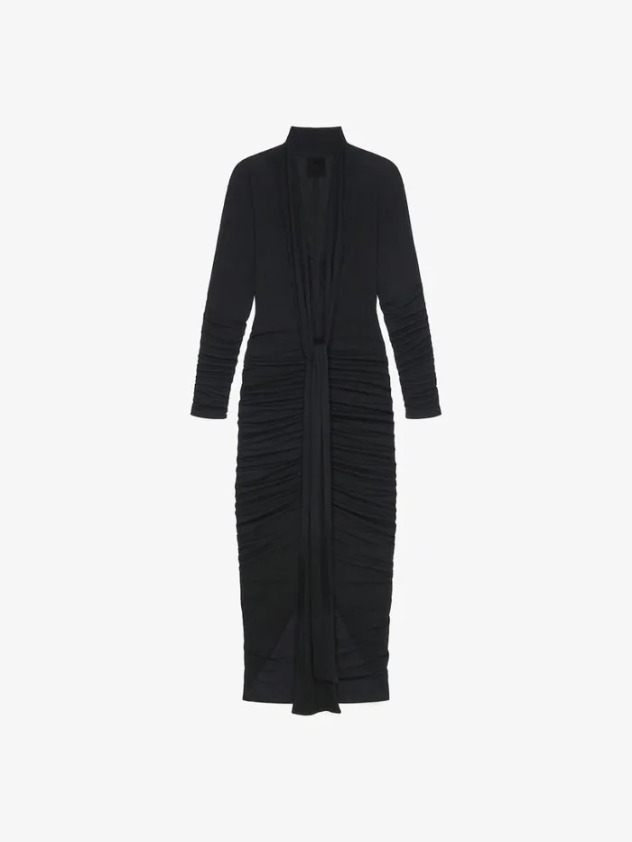 Givenchy Draped Dress In Jersey With Lavalliere Black Women Dresses