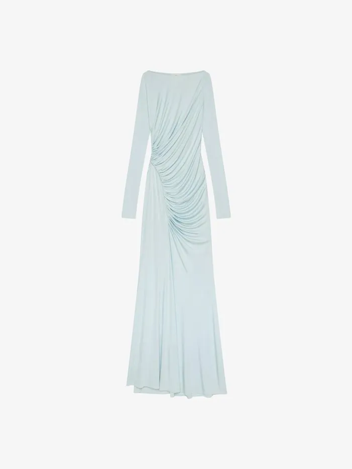 Givenchy Evening Draped Dress In Jersey Frost Women Dresses
